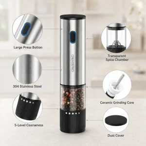 Rechargeable Salt and Pepper Grinder, - Thumbnail Image 3
