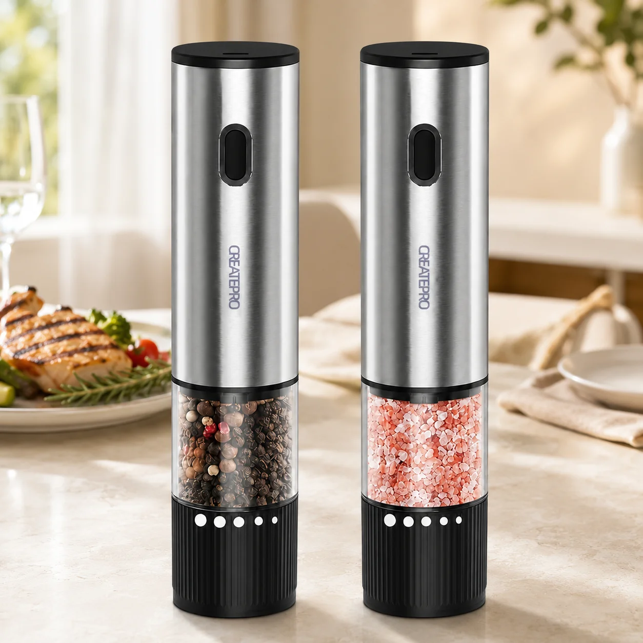 Rechargeable Salt and Pepper Grinder, - Image 6