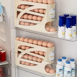 4-Tier Sliding Egg Dispenser, Automatic Rolling Shatterproof Holder - Thumbnail Image 4