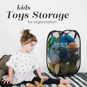 Large Laundry Basket Collapsible Mesh Pop Up Laundry Hamper - Thumbnail Image 6