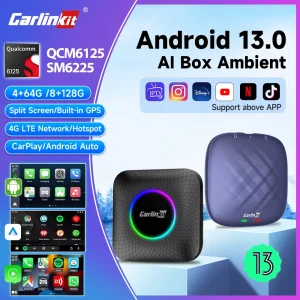 Carlinkit Ai Box Android 13 Led Wireless Android Auto & CarPlay Smart Tv Box