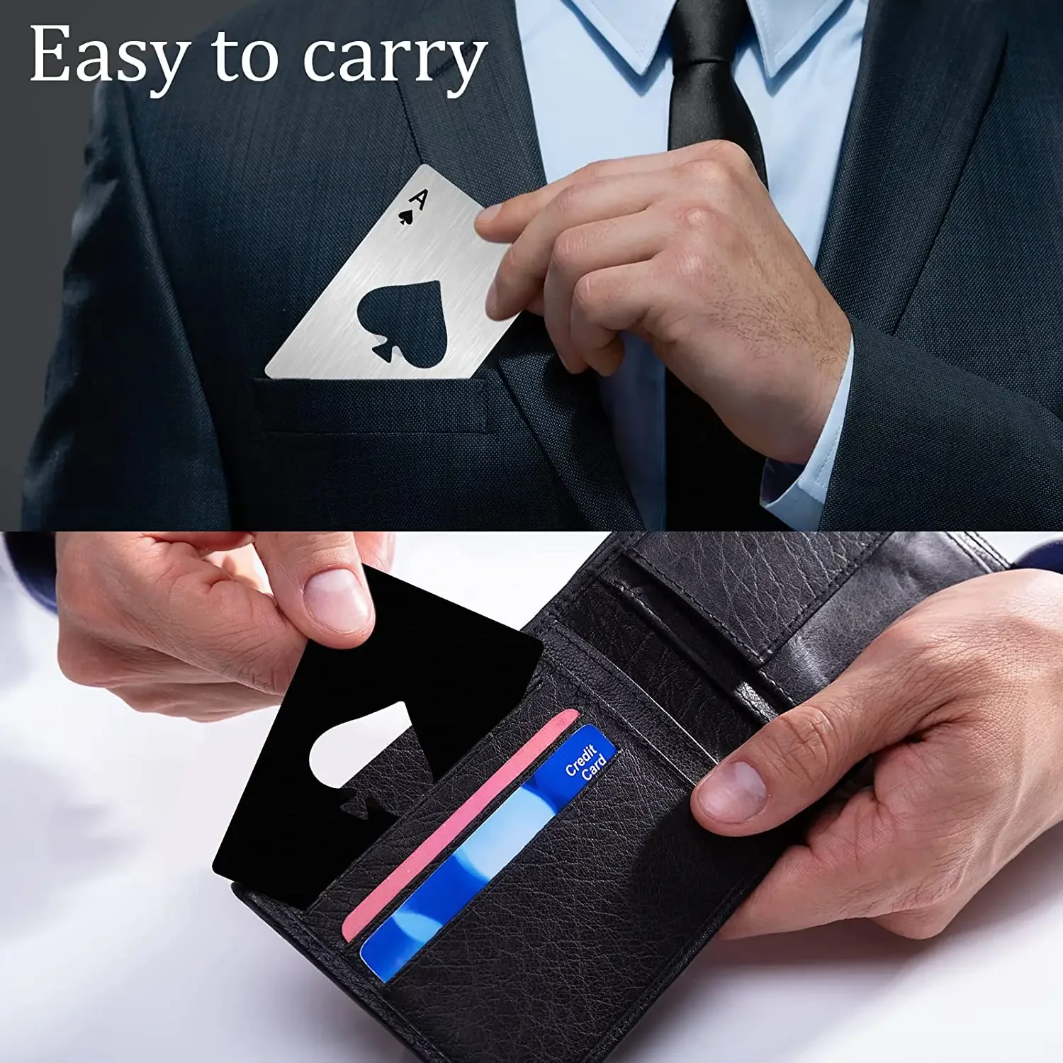 1Pcs Creative Poker Shaped Bottle Can Opener Stainless Steel - Image 6