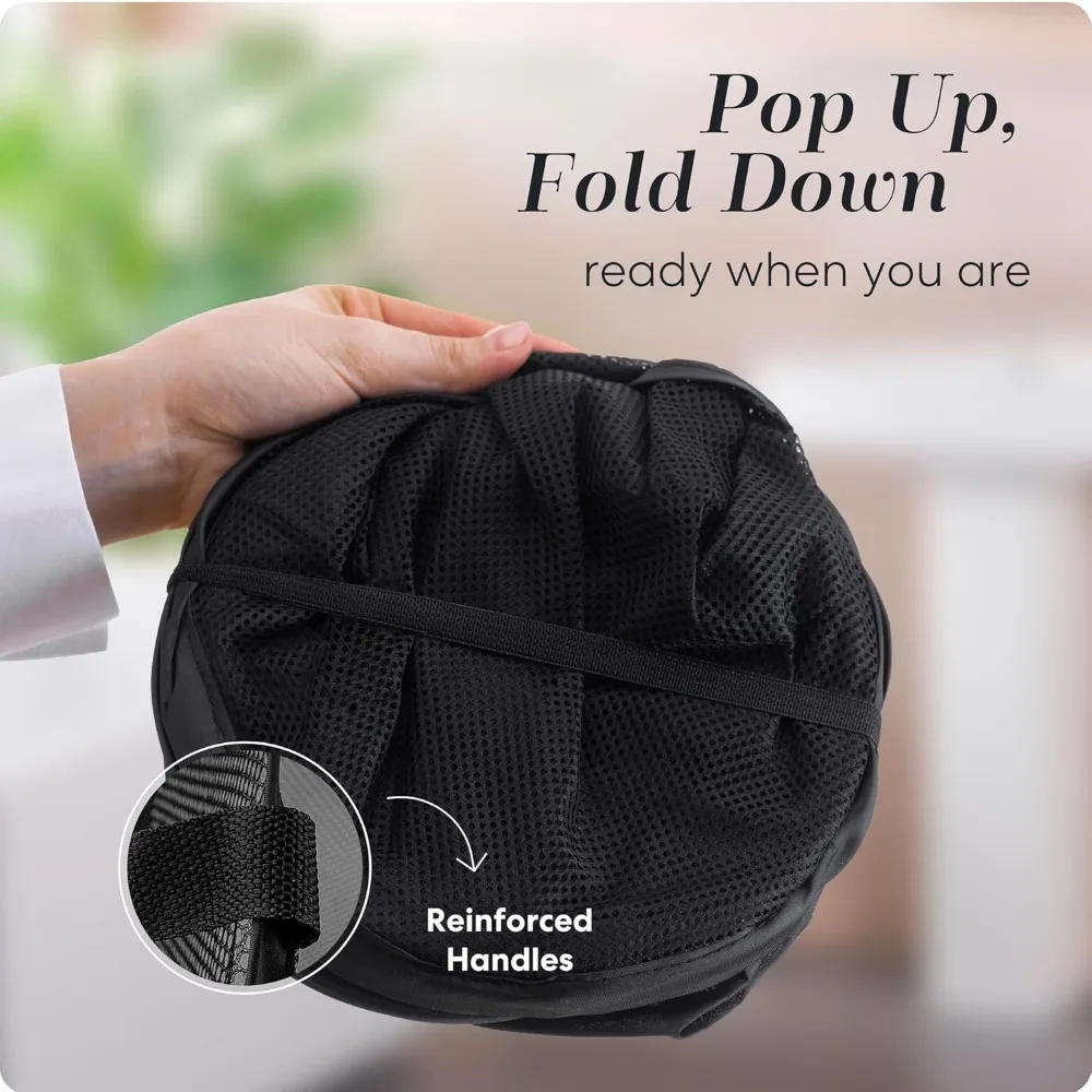Large Laundry Basket Collapsible Mesh Pop Up Laundry Hamper - Image 3