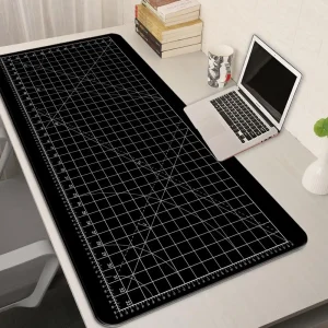 Cutting-Mat-white-on-black Mouse Pad Office Gaming Laptop Deskmat - Thumbnail Image 11