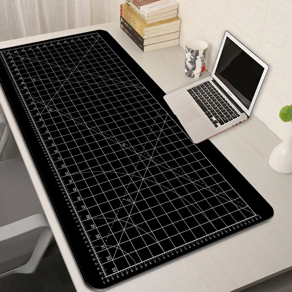 Cutting-Mat-white-on-black Mouse Pad Office Gaming Laptop Deskmat - Image 11