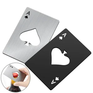 1Pcs Creative Poker Shaped Bottle Can Opener Stainless Steel - Thumbnail Image 2