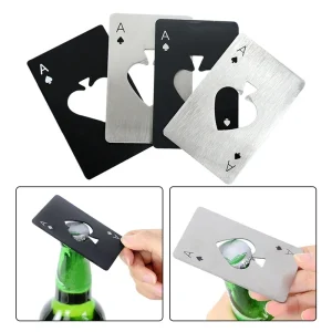 1Pcs Creative Poker Shaped Bottle Can Opener Stainless Steel - Thumbnail Image 5