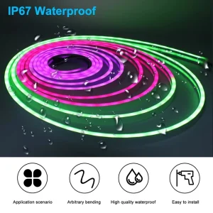 5V USB RGBIC Neon LED Strip Lights with Bluetooth - Thumbnail Image 3