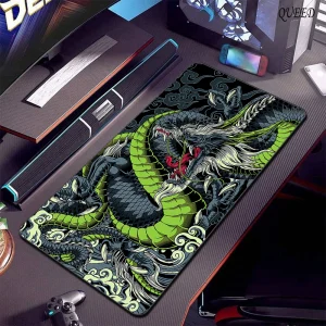 Black and White Dragon Large Mouse Mat - Thumbnail Image 2