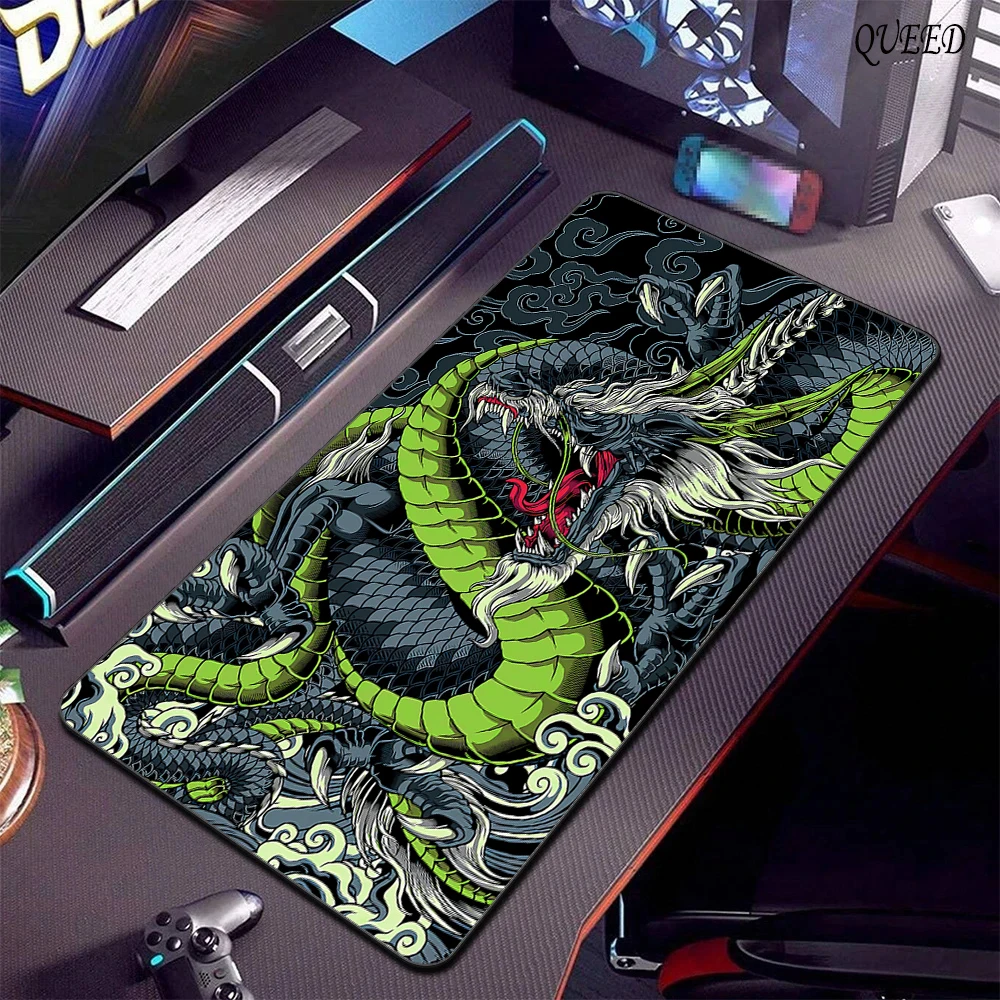 Black and White Dragon Large Mouse Mat - Image 2
