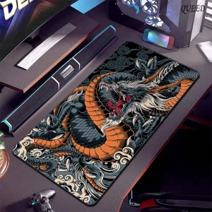 Black and White Dragon Large Mouse Mat - Thumbnail Image 5