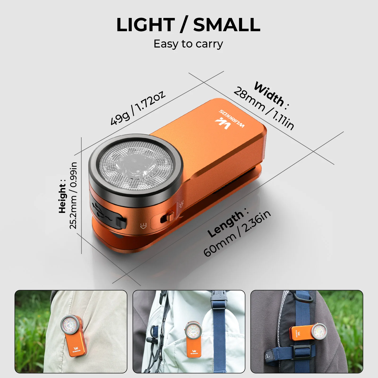 Wurkkos HD03 680LM Mini Clip Light USB Rechargeable - Image 4