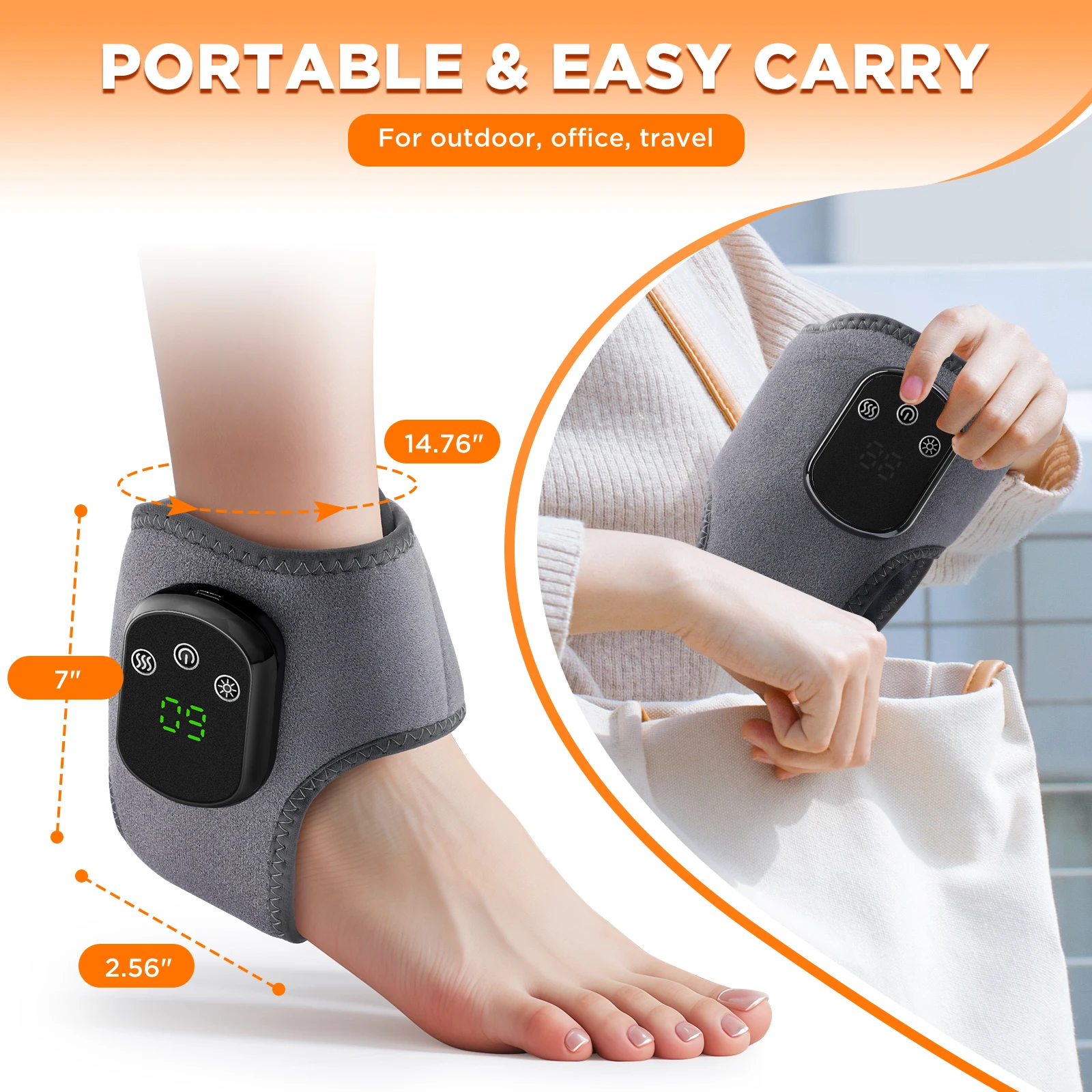 Electric Cordless Heated Ankle Wrist Guard Massager - Image 7
