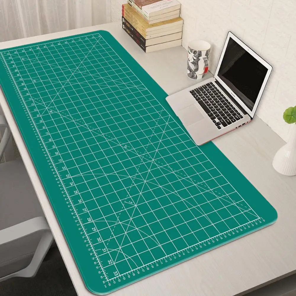 Cutting-Mat-white-on-black Mouse Pad Office Gaming Laptop Deskmat - Image 1