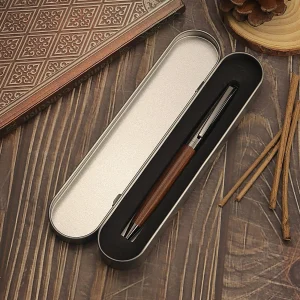 High-grade Ballpoint Pen with Metal & Wood Spliced Barrel
