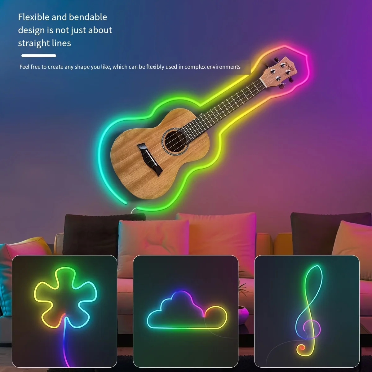 5V USB RGBIC Neon LED Strip Lights with Bluetooth - Image 4