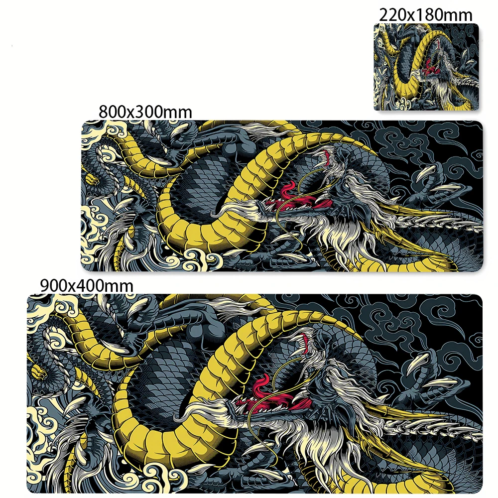 Black and White Dragon Large Mouse Mat - Image 20