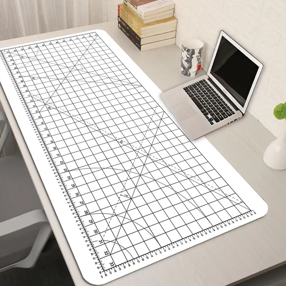 Cutting-Mat-white-on-black Mouse Pad Office Gaming Laptop Deskmat - Image 9