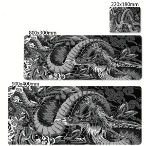 Black and White Dragon Large Mouse Mat - Thumbnail Image 8