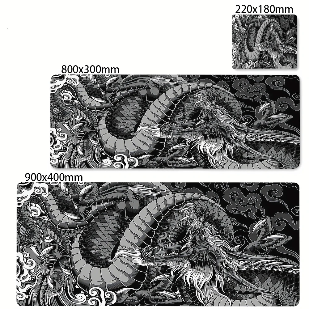Black and White Dragon Large Mouse Mat - Image 8