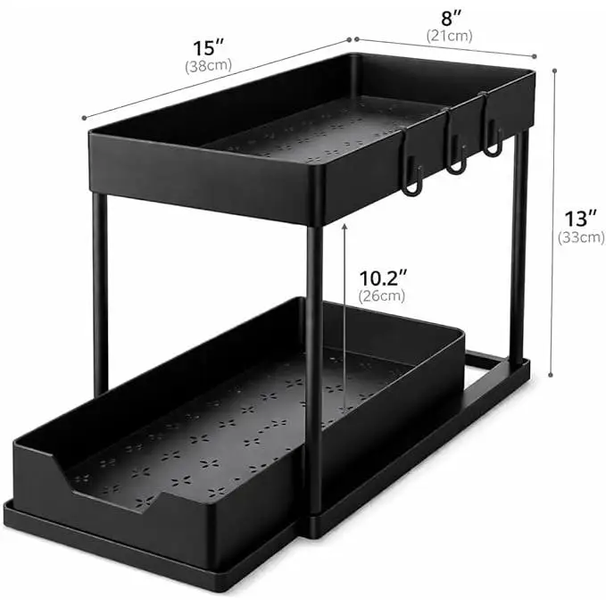 2 Tier Sliding Under Sink Organizer - Image 7