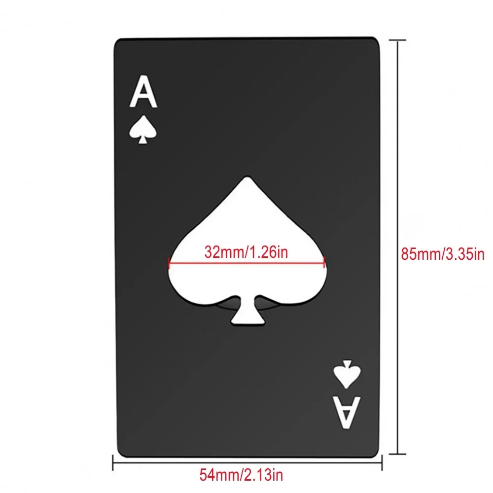 1Pcs Creative Poker Shaped Bottle Can Opener Stainless Steel - Image 3