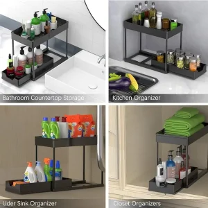 2 Tier Sliding Under Sink Organizer - Thumbnail Image 5