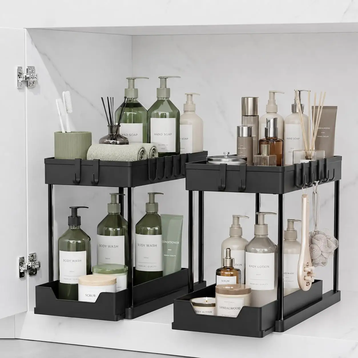 2 Tier Sliding Under Sink Organizer - Image 1