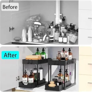 2 Tier Sliding Under Sink Organizer - Thumbnail Image 2