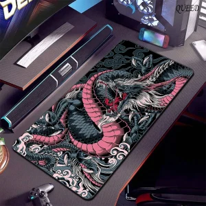 Black and White Dragon Large Mouse Mat - Thumbnail Image 3