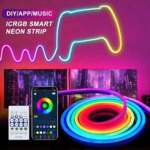 5V USB RGBIC Neon LED Strip Lights with Bluetooth