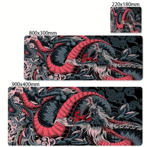 Black and White Dragon Large Mouse Mat - Thumbnail Image 9