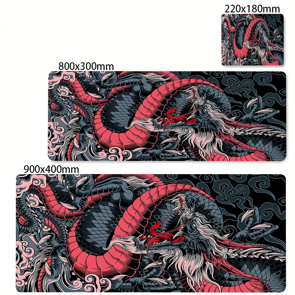 Black and White Dragon Large Mouse Mat - Image 9