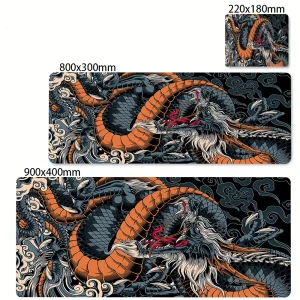 Black and White Dragon Large Mouse Mat - Thumbnail Image 7
